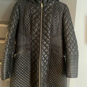 Via Spiga Black Quilted Puffer Coat